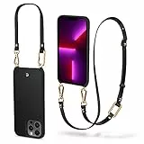 CYRILL Custodia con Collana Compatibile con iPhone 13 Pro Max, Trasparente con Cordino Cover con Laccio Tracolla TPU Bumper con Protettiva Custodia per iPhone 13 Pro Max 6.7' (2021) -Nero