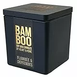 Candela profumata piccola vaso da 80 g, profumo di fiamme e crepitio stoppino in legno - Bamboo by Heart & Home