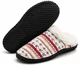 Hsyooes Pantofole Inverno Donna Ciabatte da Uomo Pantofole da Casa Cotone Scarpe Caldo Peluche Casa Pattini Antiscivolo Scarpe da Casa