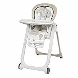 Chicco Polly Progres5 Seggiolone Pappa Regolabile per Bambini 0 Mesi - 3 Anni (15 kg), Trasformabile in Rialzo Sedia Bambini, Reclinabile a Sdraietta, con 4 Ruote e Chiusura Compatta - Clouds