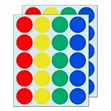 400 Pezzi, 50mm Bollini Adesivi Colorati Grandi Etichette Adesive Colorate - 4 Colori