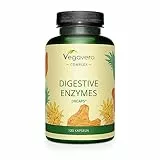 ENZIMI DIGESTIVI Vegavero® | 100% NATURALE | Con Bromelina, Papaina, Amilasi, Lipasi, Cellulasi e Calcio (Aquamin™ TG) | 120 capsule gastroresistenti DRcaps® | Vegan