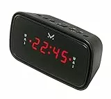 Majestic RS 166 – Radiosveglia con doppio allarme, display LED, radio FM con 10 preselezioni, Alimentazione AC 230V/50Hz, Nero