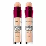 Maybelline New York Correttore Liquido Il Cancella Età, con Bacche di Goji e Haloxyl, Copre Occhiaie e Piccole Rughe, 01 Light, Confezione da 2