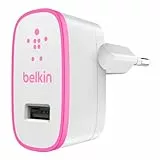 Belkin F8J052Vfpnk Caricabatteria Usb da Casa, Connessione Usb, Compatibile con Lightning, 2.1 A/10 W, Rosa