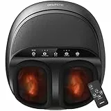 Renpho Massaggiatore Shiatsu Per Piedi, 6 Tipi Di Massaggio In Un Piede Con Funzione Di Riscaldamento, Compressione Dell'aria, Spegnimento Automatico E Guaina Lavabile, Misura Fino A EU 46
