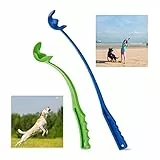 Relaxdays Lancia Palla per Cani, Set da 2, Giocattolo Ball Launcher, Gioco per Animali Domestici, Tira Palle, Blu Verde