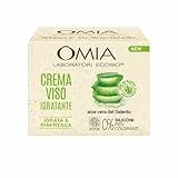 Omia, Crema Viso Idratante all'Aloe Vera del Salento, Idrata e Rinfresca la Pelle del Viso, Senza Siliconi e Coloranti, Adatta a Tutti i Tipi di Pelle, 75 ml