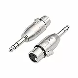 Cable Matters Confezione da 2 adattatore da XLR femmina a TRS da 6,35 mm (adattatore xlr jack 6.3 maschio) - da maschio a femmina