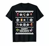 Marvel Avengers Christmas Sweater Happy Holidays Maglietta