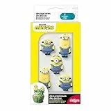Dekora - Blister di 5 Piccoli Minions per Decorazioni per di Torta Compleanno | Figure per Torte di Compleanno