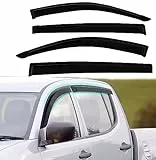 JHCHAN Deflettori antivento Smoke Nero per Mitsubishi Triton L200 2006-2014 Doppia cabina