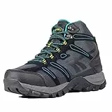 Hi-Tec MUFLON MID stivali da montagna uomo,Stivali da trekking uomo,membrana impermeabile e traspirante Dri-Tec®, Black Turkish Tile Super Lemon, 45 EU