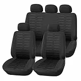 Upgrade4cars Coprisedili Auto Universale Nero | Set Copri-Sedile Universali per Anteriori e Posteriori | Accessori Auto Interno