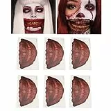 ZJchao Halloween Tatuaggi Temporanei, 6 Halloween Tatuaggi di Bocca,Tatuaggi di Faccia, Cicatrici Sanguinosa Temporanea Impermeabile Bocca Trucco Tatuaggi (WM-L-ZB002)