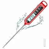 DOQAUS Termometro da Cucina Digitale con Lettura Immediata con Sonda Lunga, Termometro Cucina con Impermeabile, Retroilluminazione, Termometro Carne per Alimenti, Latte, Frittura, Liquidi, Cibo, Vino