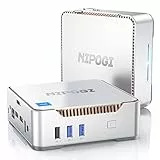 NiPoGi Mini PC, Intel Alder Lake-Ν95 (Beats N5095, fino a 3.4GHz), 16GB RAM+512GB M.2 SSD Mini Computer Desktop, supporto 2.5' SATA SSD, WiFi 5,Bluetooth4.2, Triple Display