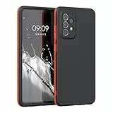 kwmobile Custodia Rigida Compatibile con Samsung Galaxy A52 / A52 5G / A52s 5G - Cover Fronte Retro - Protezione Posteriore Rigida con Bumper Nero/Arancione