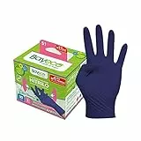 Bayeco - Guanti monouso in nitrile, colore blu scuro, ambidestri, dita testurizzate per una presa migliore, adatti per persone allergiche al lattice, confezione da 30 pezzi, taglia M