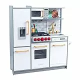 KidKraft Cucina Giocattolo in Legno Uptown Elite Bianco con Luci e Suoni per Bambini, Giocattolo per Bambini 3+ Anni, 53437