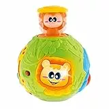 Chicco Gioco Palla Pop Up, Palla Musicale con Effetto Sorpresa, a Tema Giungla Con Luci, Suoni ed Effetto Cucù, Sviluppa Abilità Manuali, 6-36 Mesi