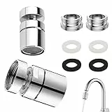 2 pacchi Set di aeratori per rubinetti - Girevole a 360°, adattatore per filettatura interna M24 e 22 - attacco perfetto per rubinetti per cucina e bagno - aeratore a risparmio idrico per rubinetti
