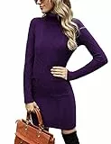 Irevial Vestito Elegante Donna Invernale, Abito in Maglia Donna Aderente a Manica Lunga, Vestito Collo Alto Donna in Maglione, Vestiti Maglioni Donna Casual per Autunno Inverno