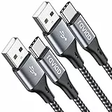 RAVIAD Cavo USB Type-C 1M/2Pezzi, Cavo USB C Ricarica Rapida Nylon Intrecciato Cavo Type C per Samsung Galaxy S22/S21/S10/ S9/A30/A40/A50/A70/A20e, Mi 11t, Redmi Note, Huawei P30, OnePlus, Realme