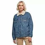 Urban Classics Ladies Oversized Sherpa Denim Jacket Giacca, clearblue Washed, 3XL da Donna