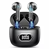 Cuffie Bluetooth, Auricolari Bluetooth 5.3 con Mic Stereo, 2022 Cuffie Wireless In Ear Mini Cuffie Senza Fili IP7 Impermeabili, Cuffiette Bluetooth Sport 42 Ore Cancellazione Rumore, LED/USB-C Nero