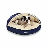 Amazon Basics - Cuccia a grotta perCane animali domestici, Media, Blu