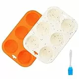 Haggt® 2 Pezzi Stampi in Silicone per Muffin, Teglia Muffin 6 da Forno, Muffin Stampo, Muffin Silicone, Teglie Silicone per Muffin Cupcake Dolci