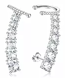 Diamday Argento 925 Polsini dell'Orecchio Orecchini da Scalatore per Donna Orecchini a perno 7 Multcolors Cubic Zirconia Orecchio Orecchini Crawler