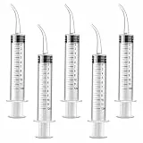 Molain 5 pezzi da 12 ml per siringa dentale orale per la pulizia delle orecchie soluzione vuota per l'estrazione del tubo con gancio per la rimozione delle con punta curva per la cura dei denti