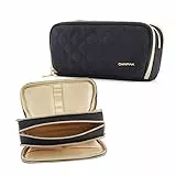 Omnpak Organizer per borsa cosmetica, doppio strato, grande capacità, accessorio da viaggio per donne, borsa cosmetica multifunzionale per viaggi o uso quotidiano, Nero