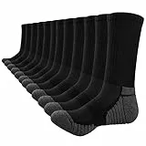 TANSTC Invernali Termici Calzini Uomo Donna 43-46 Confortevole Traspirante Calza Cotone Anti-Vesciche Socks Sport Trekking Sportivi Running Calcio Ciclismo Tennis Alpinismo Lavoro Nero 6 Paia