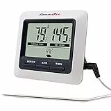 ThermoPro TP04 Termometro Cucina Digitale con Una Sonda e modalità Timer per Alimenti Carne Barbecue BBQ Forno Griglia Cibo