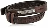 Fossil Bracciale Da Uomo Vintage Casual, Doppio Avvolgimento Lunghezza Totale: 480 mm Bracciale In Pelle Marrone, JF87354040