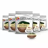 Tassimo Jacobs Cappuccino, Capsule Caffé, Caffé Tostato Macinato, Pacco da 5, 5 x 16 T-Discs