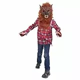 P'tit Clown Costume a lupo garou, lycantrope feroce per bambini, travestimento, cosplay per Halloween, tema: zombie, taglia 10/12 anni