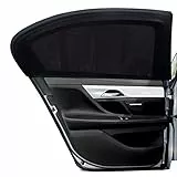 Rajvia Tendine Parasole Auto Bambini,Oscuranti Misura Universale Senza Ventose Esterne Protezione Neonati da Raggi UV Autoaderente Automatica Kit Finestrini Posteriori (Set 2 Pezzi)(L)
