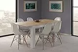 Dmora Tavolo per Sala da Pranzo Estensibile, Colore Canadian artik, cm 140 x 90 x h78, Rovere e Bianco