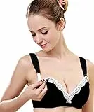 ZUMIY® Delle Donne Ferretto Reggiseno per Cotone Premaman Allattamento Bra (40B (IT 5B), Black)