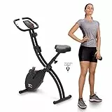 YM Cyclette Pieghevole da Casa X-BIKE, Resistenza Magnetica, Display Digitale Facile Lettura, Sensori Cardio Sella Imbottita Comfort Extralarge, Pedali Regolabili, Pieghevole, Sicura e Stabile