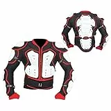 BI ESSE Pettorina Protezione completa moto enduro paraschiena cross moto cross mtb omologate CE (NERO/BIANCO/ROSSO, XL)