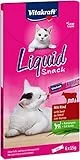 Vitakraft Spuntino liquido con manzo + erba di gatto, 1 confezione (6 buste da 15 g)