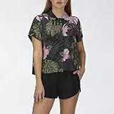 Hurley W Getaway Printed S/S Maglie, Donna, Anthracite, XS