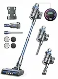 Buture Pro Aspirapolvere Senza Fili 33KPa 450W, Scopa Elettrica Senza Fili con LED Touchscreen, 55Mins Batteria Rimovibile, Anti-Avvolgimento, per Pavimento Tappeti Peli Animali