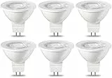 Amazon Basics - Confezione da 6 faretti LED GU5.3 MR16, 4.5 W (equivalente a 35 W), luce bianca calda, non dimmerabili
