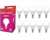 Superia Lampadina LED E14 Sfera, 6W (Equivalenti 40W), Luce Calda 3000K RA80, Luminosa 470 lumen copertura opale C37, Attacco Piccolo, Risparmio Energetico, Nessuno Sfarfallio, SE14C Pacco da 10